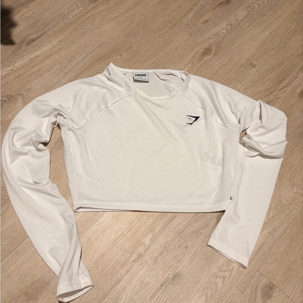 Gymshark Ivory Long Sleeve Crop Top